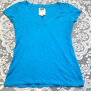 Gilly Hicks, Blue Short Sleeve V-Neck T-Shirt, Size XS